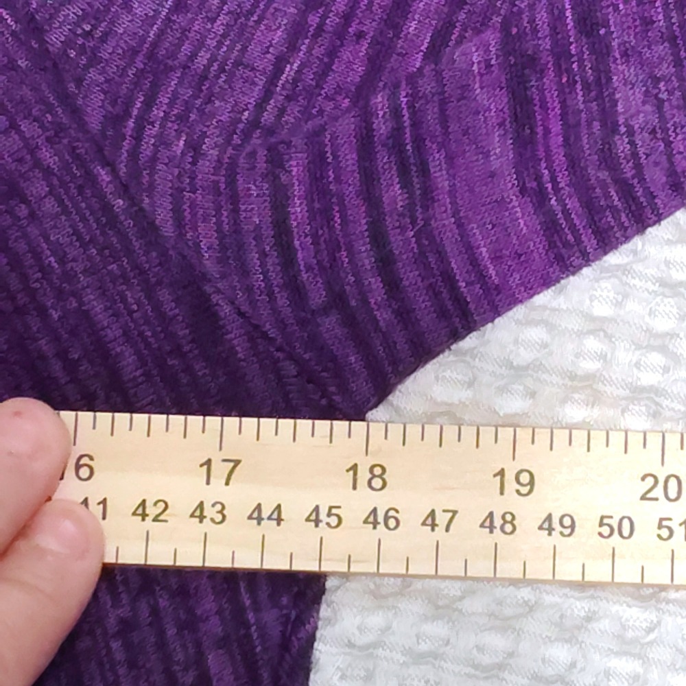 Cable & Gauge XL Purple Tunic Top 3/4 Sleeve Asymmetrical Hem Blouse Casual - Picture 9 of 11